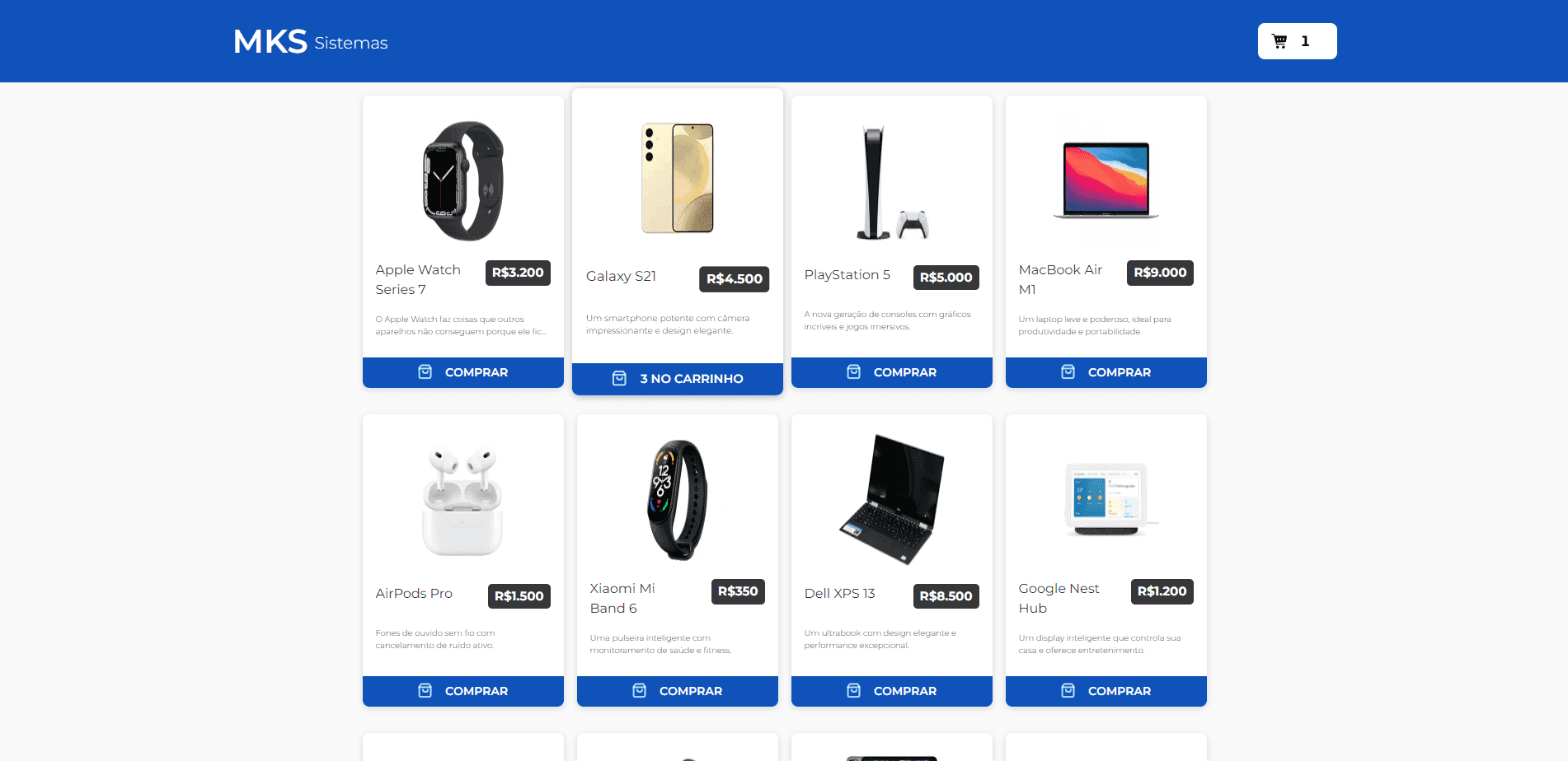 Image 1: Shopping Page with Cart